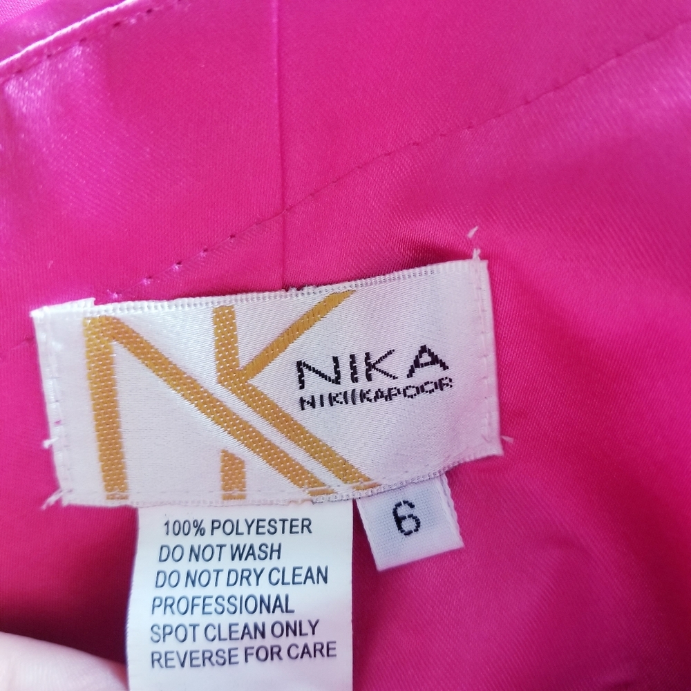 Nika Kapoor Hot pink dress size 4 NWT - Picture 7 of 9